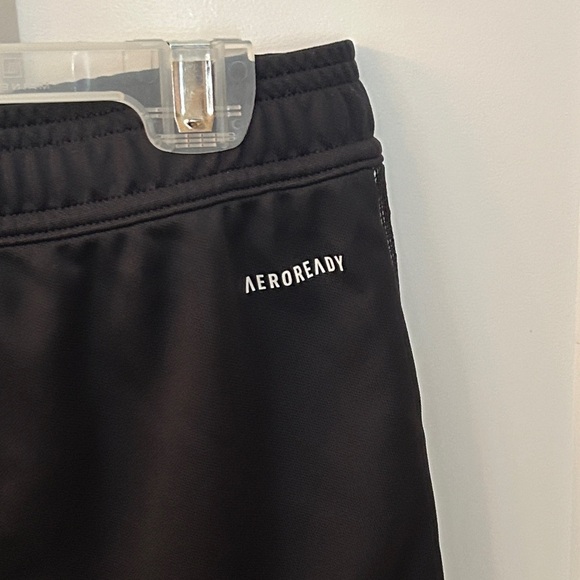 Adidas Kids Black Joggers with White Stripes - Picture 7 of 10